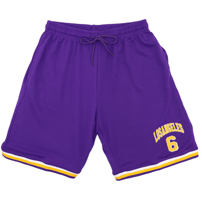 Men's Basketball Sports Shorts Gym Jogging Swim Board Boxing Sweat Casual Pants, Purple - Los Angeles 6, L V474-563581