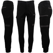 Men's Cargo Cotton Drill Work Pants UPF 50+ 13 Pockets Tradies Workwear Trousers, White, 32