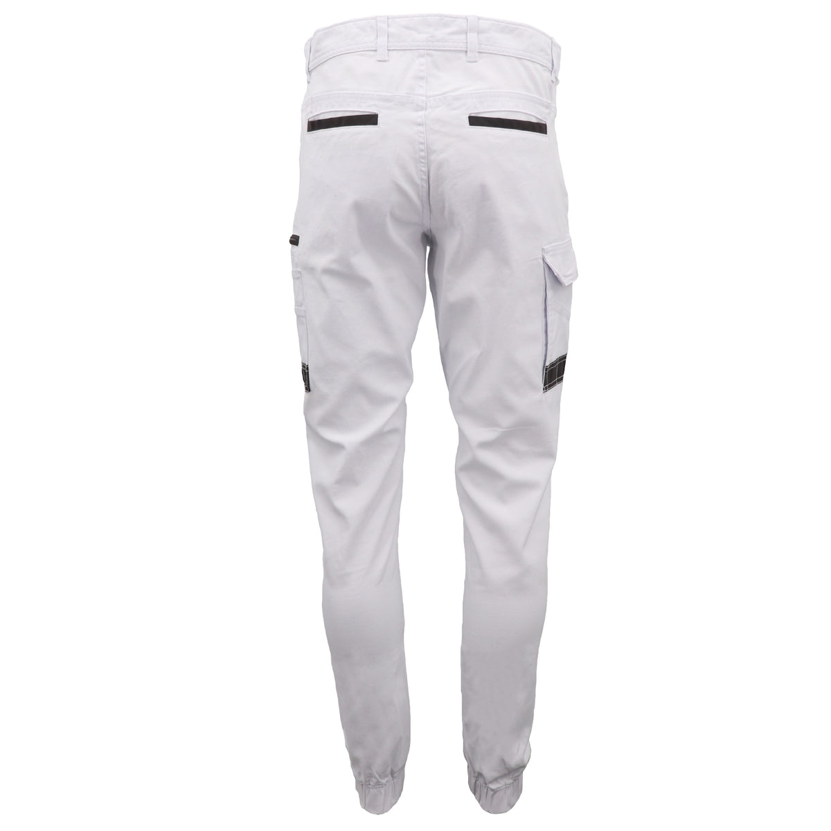 Men's Cargo Cotton Drill Work Pants UPF 50+ 13 Pockets Tradies Workwear Trousers, White, 34