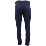 Men's Cotton Drill Cargo Work Pants UPF 50+ 13 Pockets Tradies Workwear Trousers, Black, 38