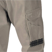Men's Cotton Drill Cargo Work Pants UPF 50+ 13 Pockets Tradies Workwear Trousers, Khaki, 32