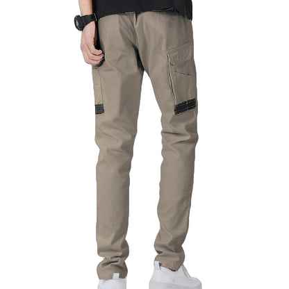 Men's Cotton Drill Cargo Work Pants UPF 50+ 13 Pockets Tradies Workwear Trousers, Khaki, 34 V474-578408