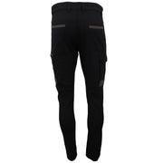 Men's Cotton Drill Cargo Work Pants UPF 50+ 13 Pockets Tradies Workwear Trousers, Navy, 36