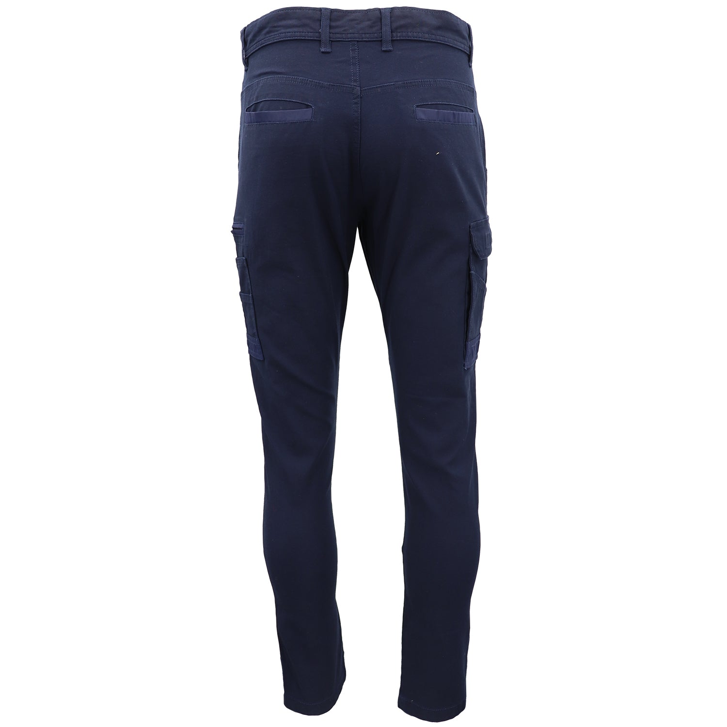 Men's Cotton Drill Cargo Work Pants UPF 50+ 13 Pockets Tradies Workwear Trousers, Navy, 38