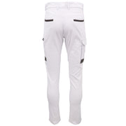 Men's Cotton Drill Cargo Work Pants UPF 50+ 13 Pockets Tradies Workwear Trousers, White, 32