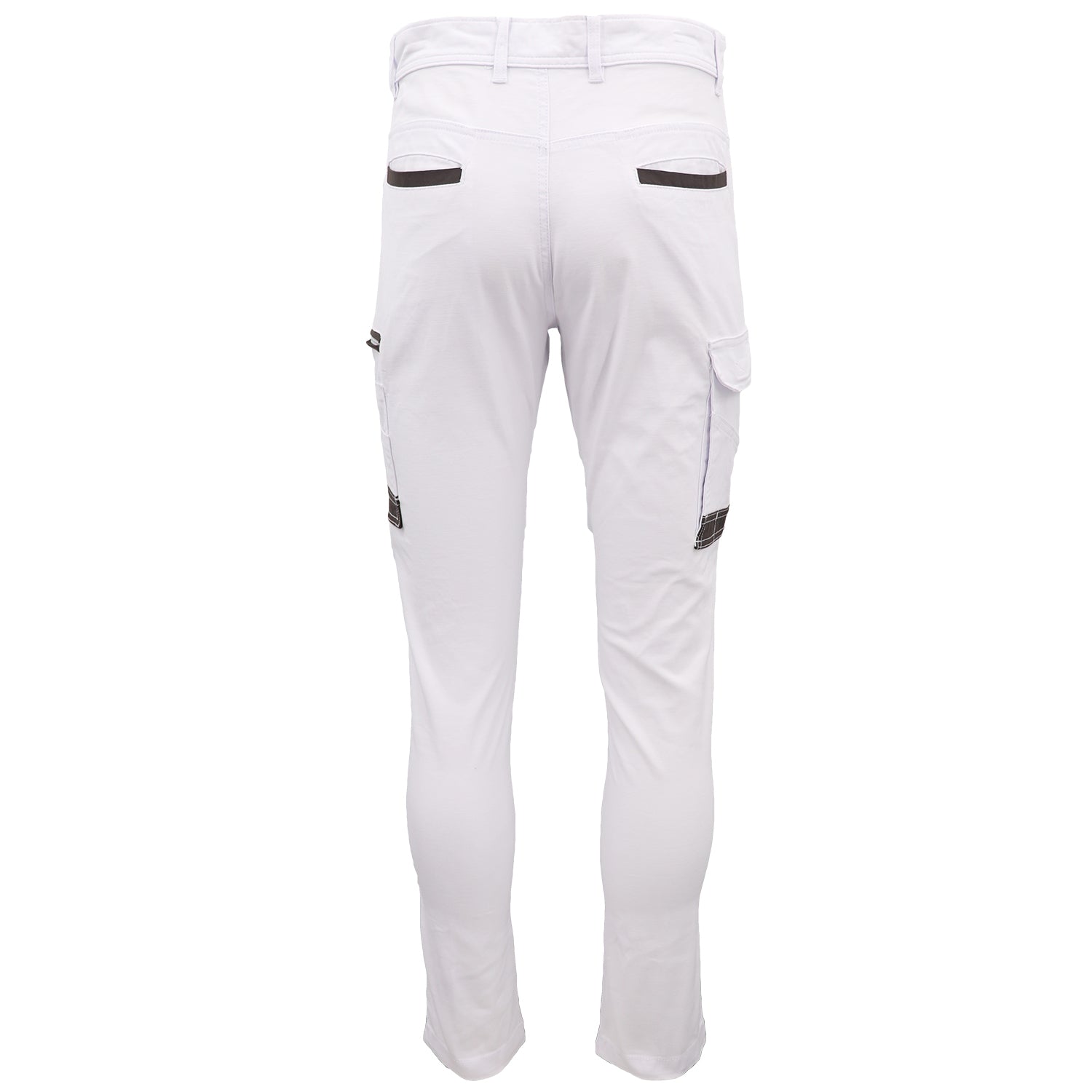 Men's Cotton Drill Cargo Work Pants UPF 50+ 13 Pockets Tradies Workwear Trousers, White, 36