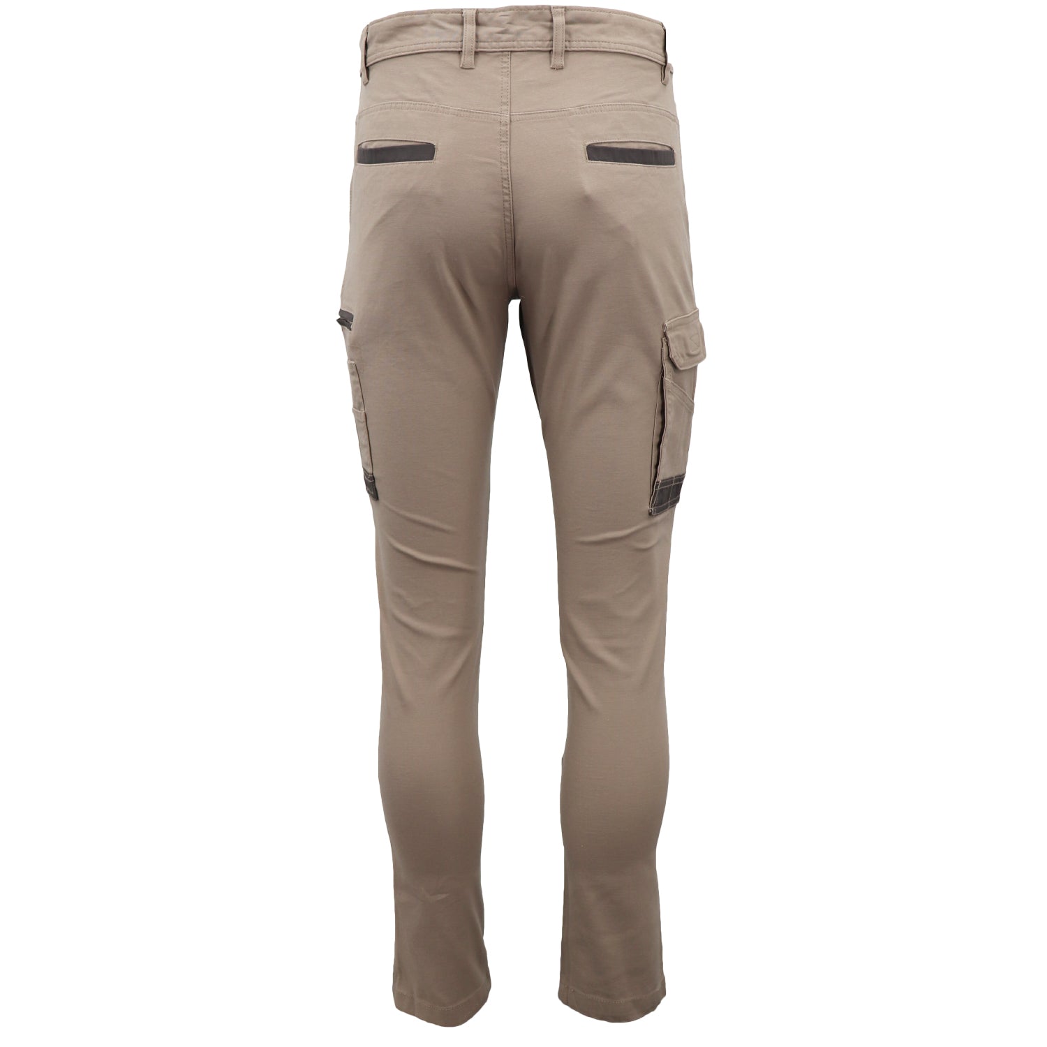 Men's Cotton Drill Cargo Work Pants UPF 50+ 13 Pockets Tradies Workwear Trousers, White, 36