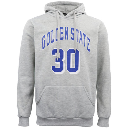 Men's Fleece Pullover Hoodie Jacket Sports Jumper Jersey Chicago Golden State, Light Grey - Golden State 30, V474-583208