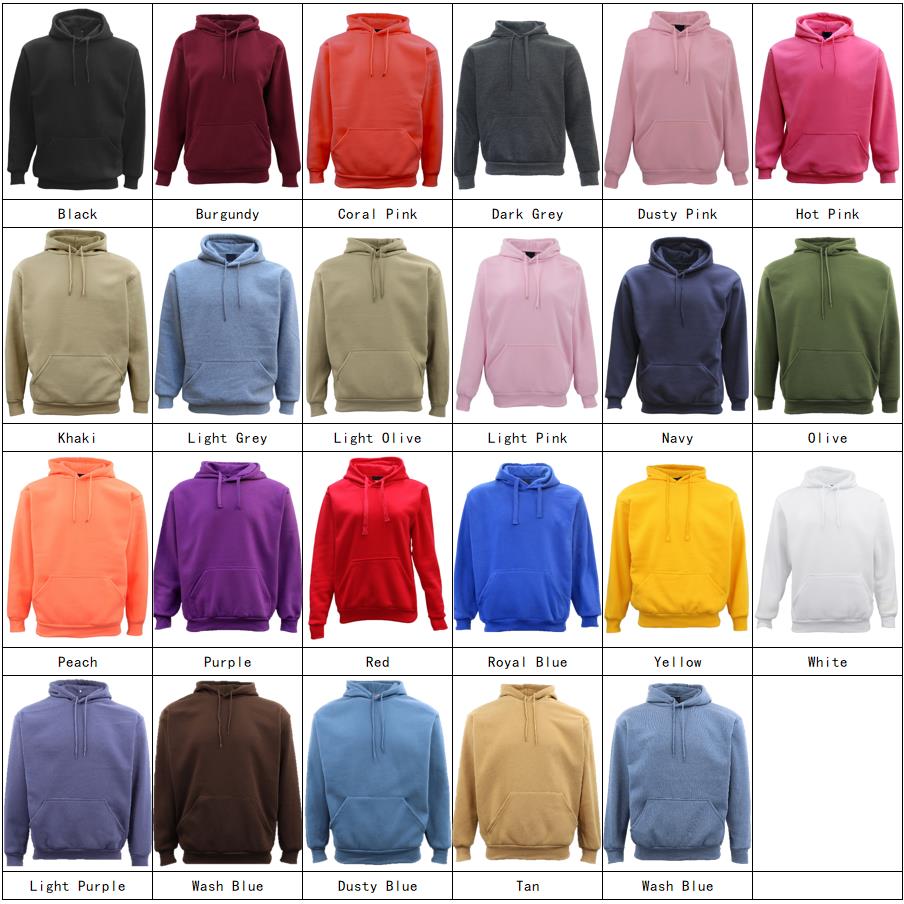 Adult Unisex Men's Basic Plain Hoodie Pullover Sweater Sweatshirt Jumper XS-8XL, Black, 7XL V474-584355