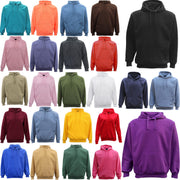Adult Unisex Men's Basic Plain Hoodie Pullover Sweater Sweatshirt Jumper XS-8XL, Black, 8XL V474-584357