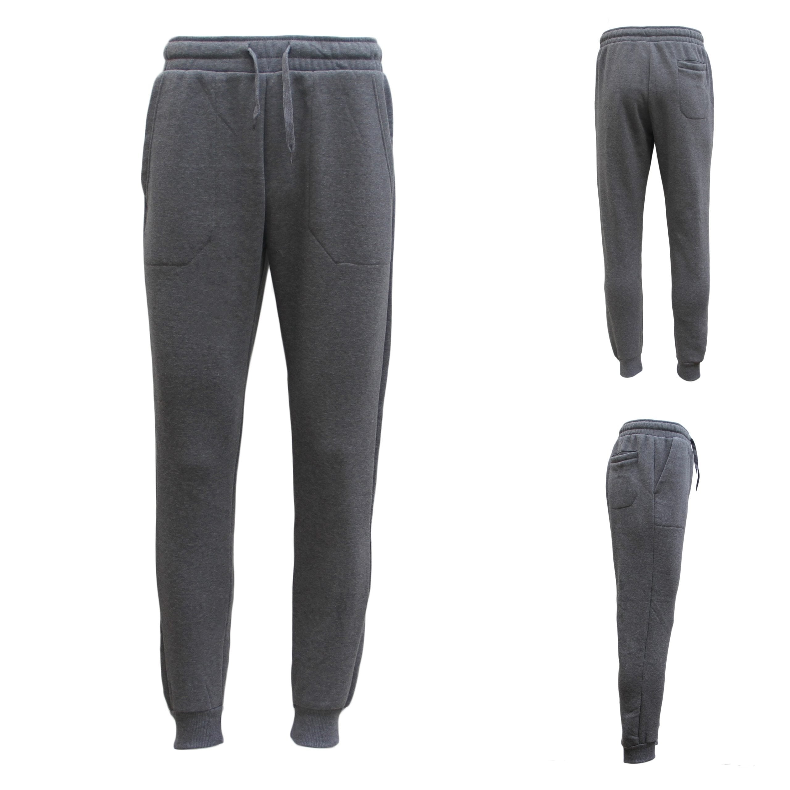 Mens Unisex Fleece Lined Sweat Track Pants Suit Casual Trackies Slim Cuff XS-6XL, Black, 6XL V474-584468