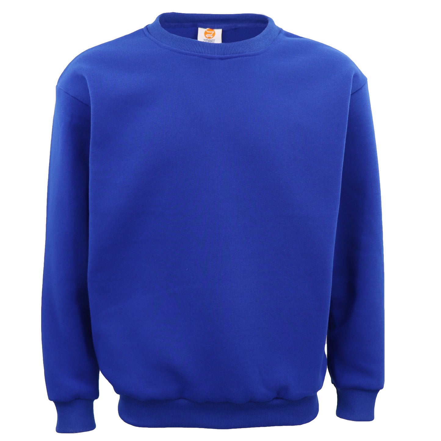 New Adult Unisex Plain Pullover Fleece Jumper Mens Long Sleeve Crew Neck Sweater, Royal Blue, 2XL V474-585889