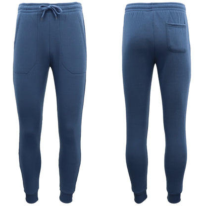 Mens Unisex Fleece Lined Sweat Track Pants Suit Casual Trackies Slim Cuff XS-6XL, Stone Blue, S V474-586869
