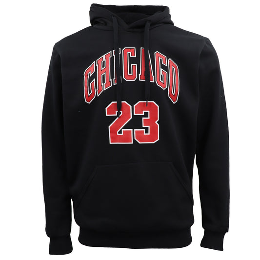 Men's Fleece Pullover Hoodie Jacket Sports Jumper Jersey Chicago Golden State, Black - Chicago 23, XL V474-602543
