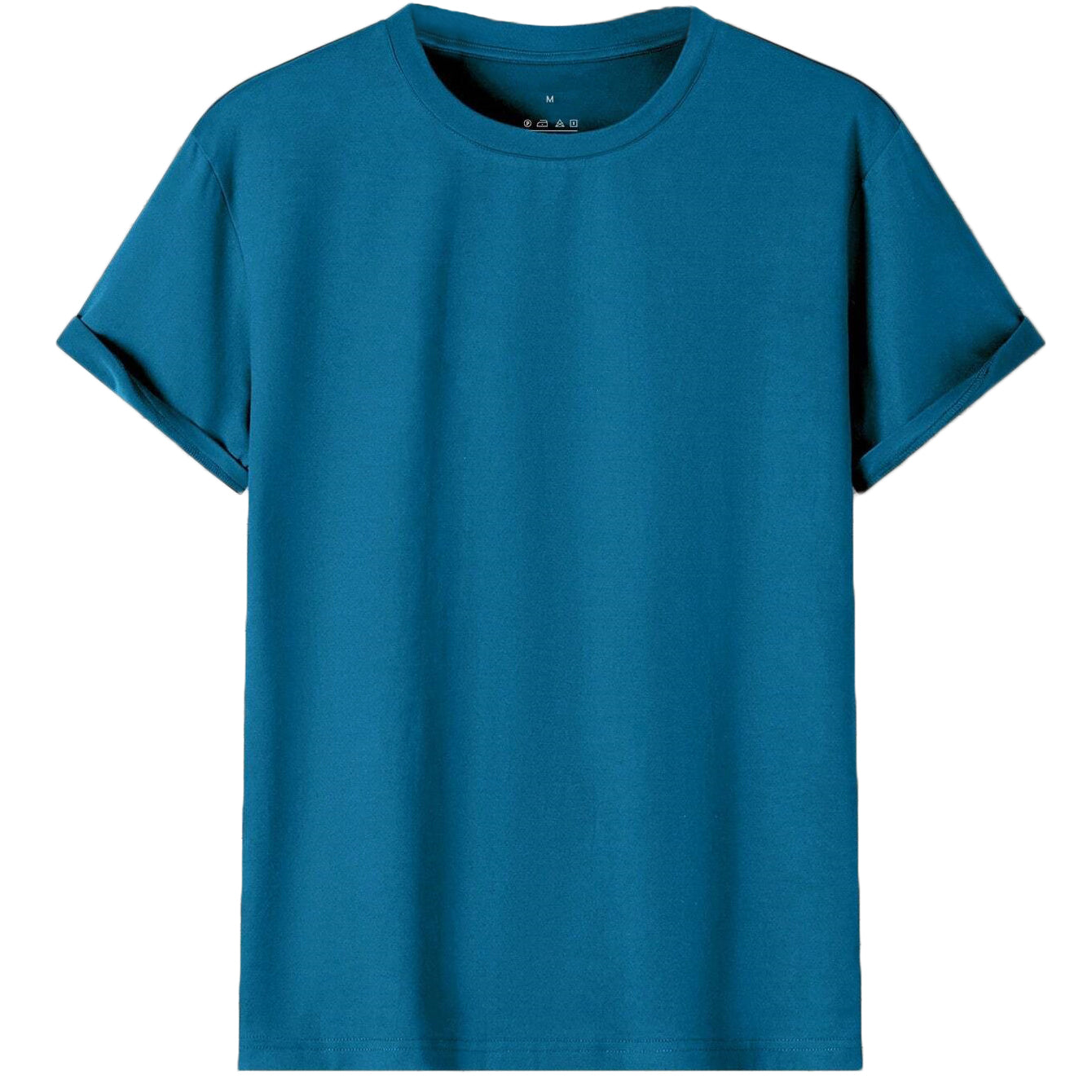 Adult 100% Cotton T-Shirt Unisex Men's Basic Plain Blank Crew Tee Tops Shirts, Aqua, XL V474-613121