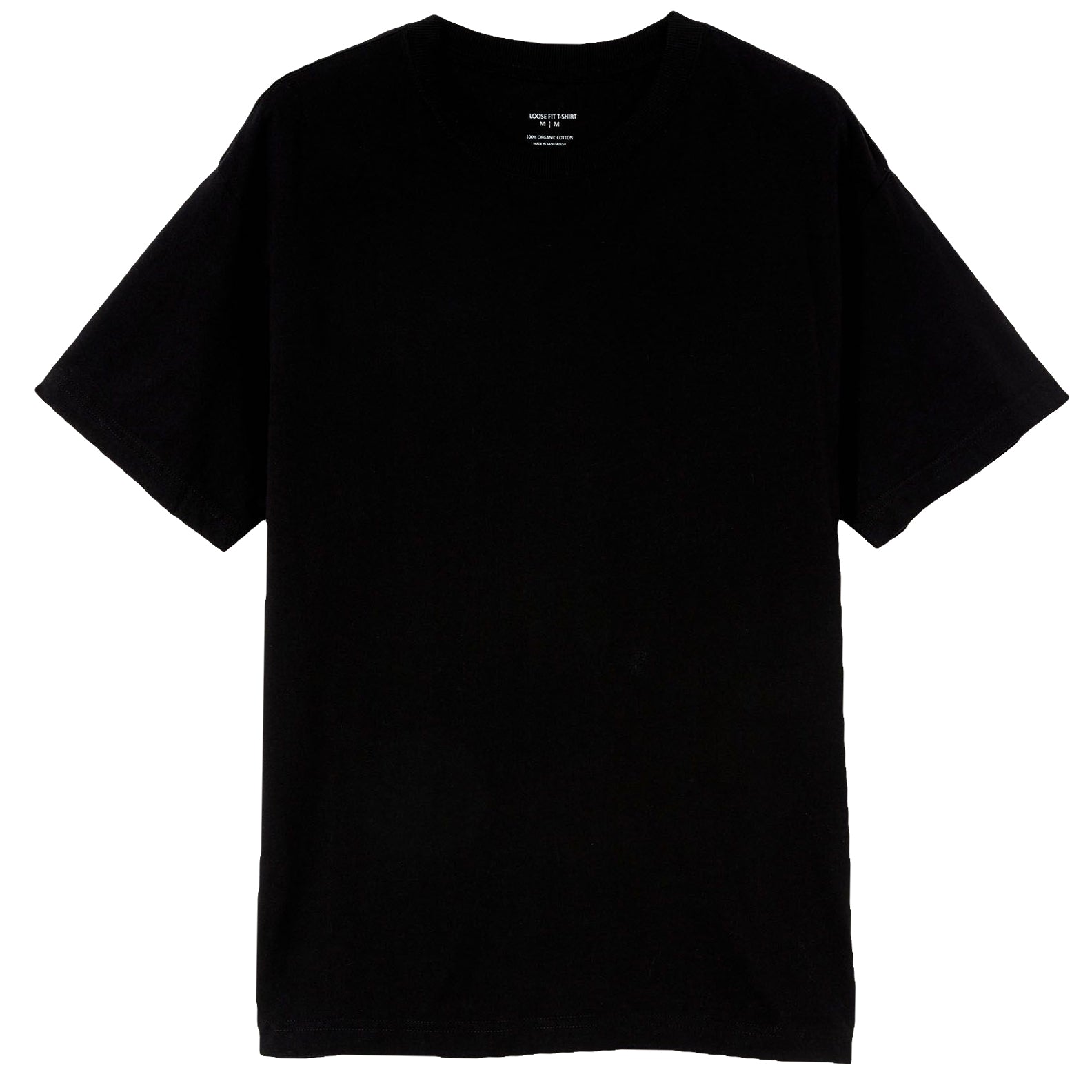 Adult 100% Cotton T-Shirt Unisex Men's Basic Plain Blank Crew Tee Tops Shirts, Black, XL V474-613127