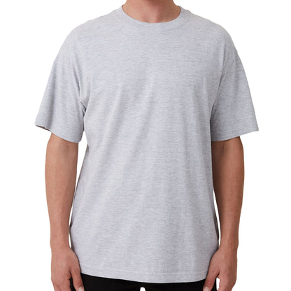 Adult 100% Cotton T-Shirt Unisex Men's Basic Plain Blank Crew Tee Tops Shirts, Grey, M V474-613131