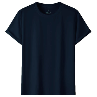 Adult 100% Cotton T-Shirt Unisex Men's Basic Plain Blank Crew Tee Tops Shirts, Navy, 3XL V474-613147