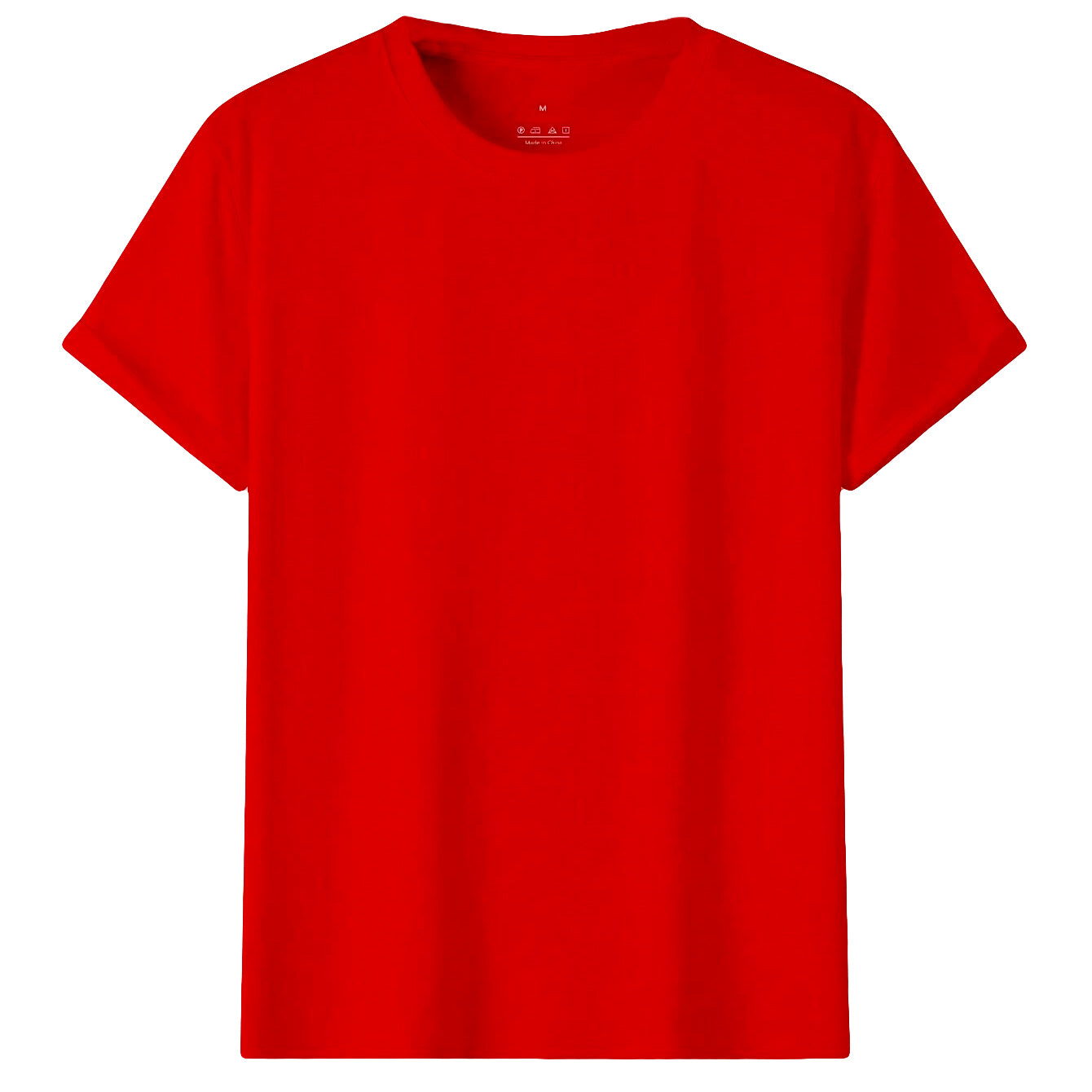 Adult 100% Cotton T-Shirt Unisex Men's Basic Plain Blank Crew Tee Tops Shirts, Red, 2XL V474-613158