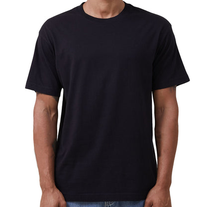 Adult 100% Cotton T-Shirt Unisex Men's Basic Plain Blank Crew Tee Tops Shirts, White, L V474-613168