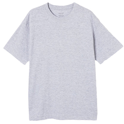 Adult 100% Cotton T-Shirt Unisex Men's Basic Plain Blank Crew Tee Tops Shirts, Light Grey, L V474-613181