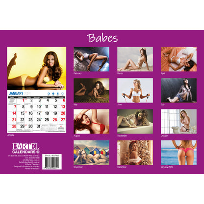 Babes 2024 Rectangle Wall Calendar 16 Months Planner Gorgeous Women Photos Gift V474-614554