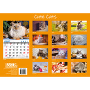 Cute Cats - 2024 Rectangle Wall Calendar 16 Months Planner Animal Pets Photos V474-614559