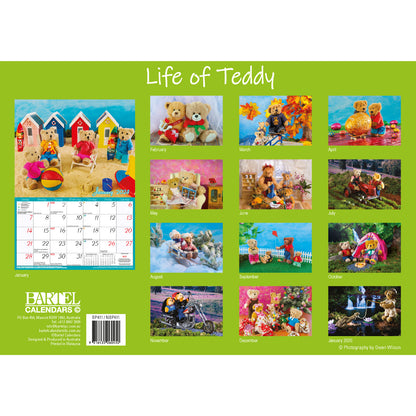 Life of Teddy - 2024 Rectangle Wall Calendar 13 Months Planner Adventures Gift V474-614560