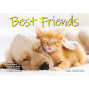 Best Friends - 2024 Rectangle Wall Calendar 16 Months Animals Friendship Moments V474-614561