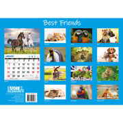 Best Friends - 2024 Rectangle Wall Calendar 16 Months Animals Friendship Moments V474-614561