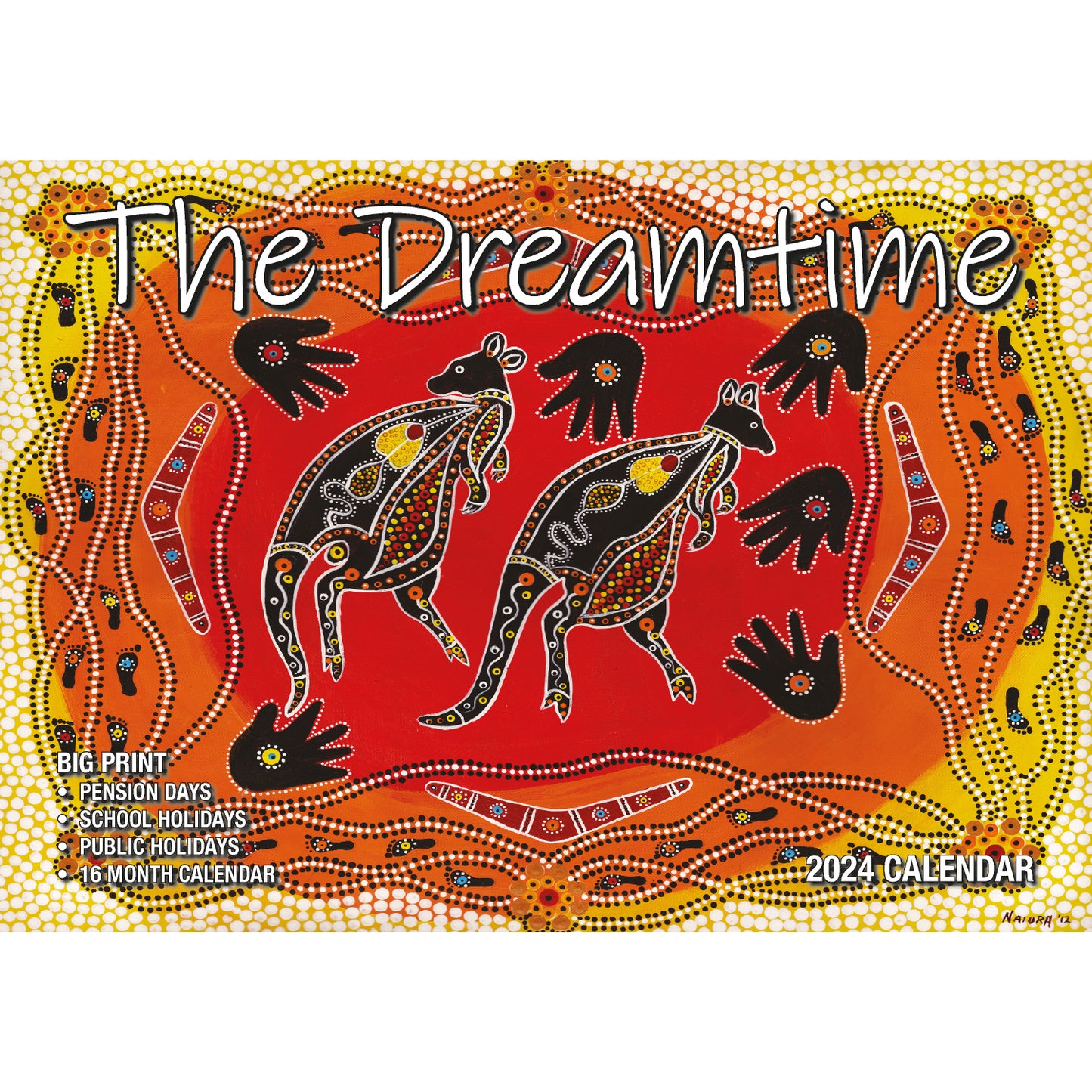 The Dreamtime - 2024 Rectangle Wall Calendar 16 Months Aboriginal Art New Year V474-614563