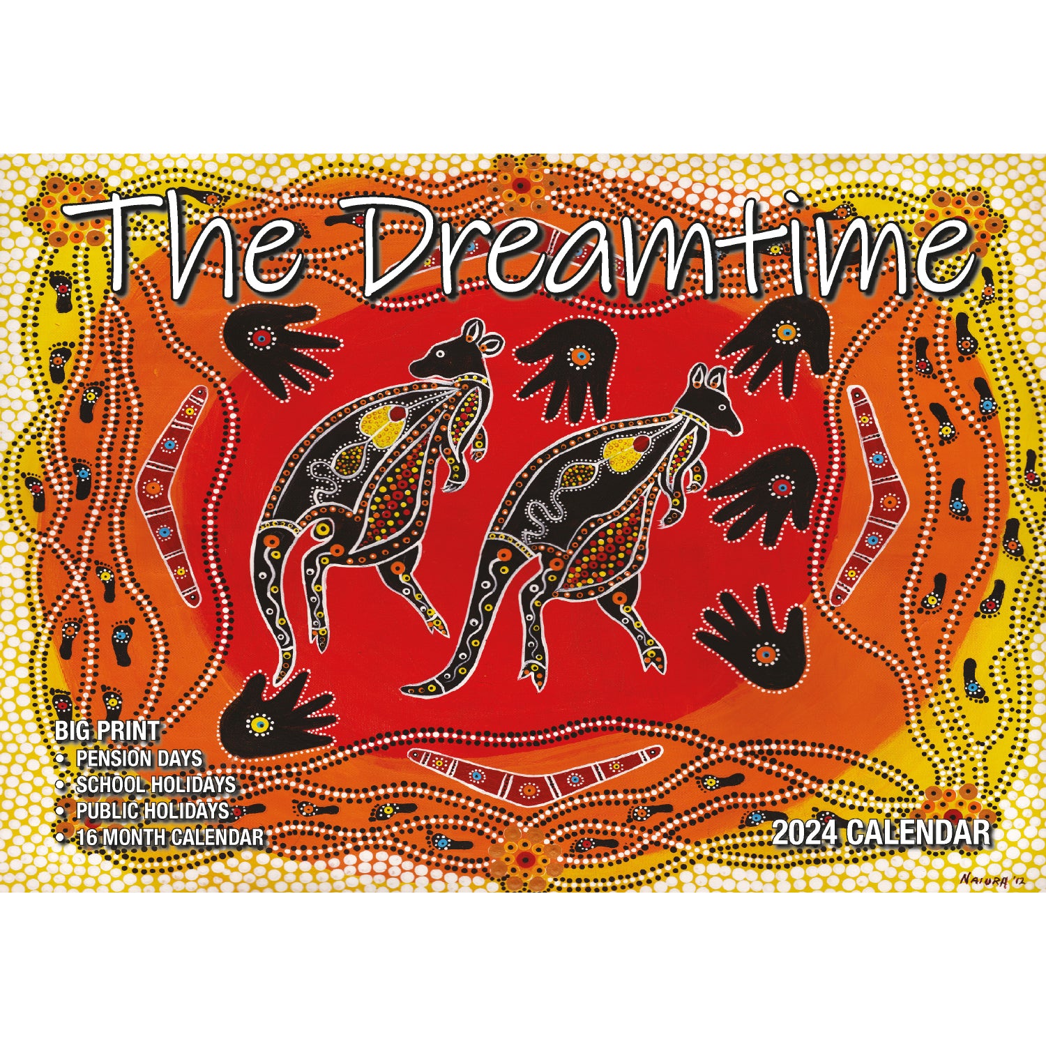 The Dreamtime - 2024 Rectangle Wall Calendar 16 Months Aboriginal Art New Year V474-614563