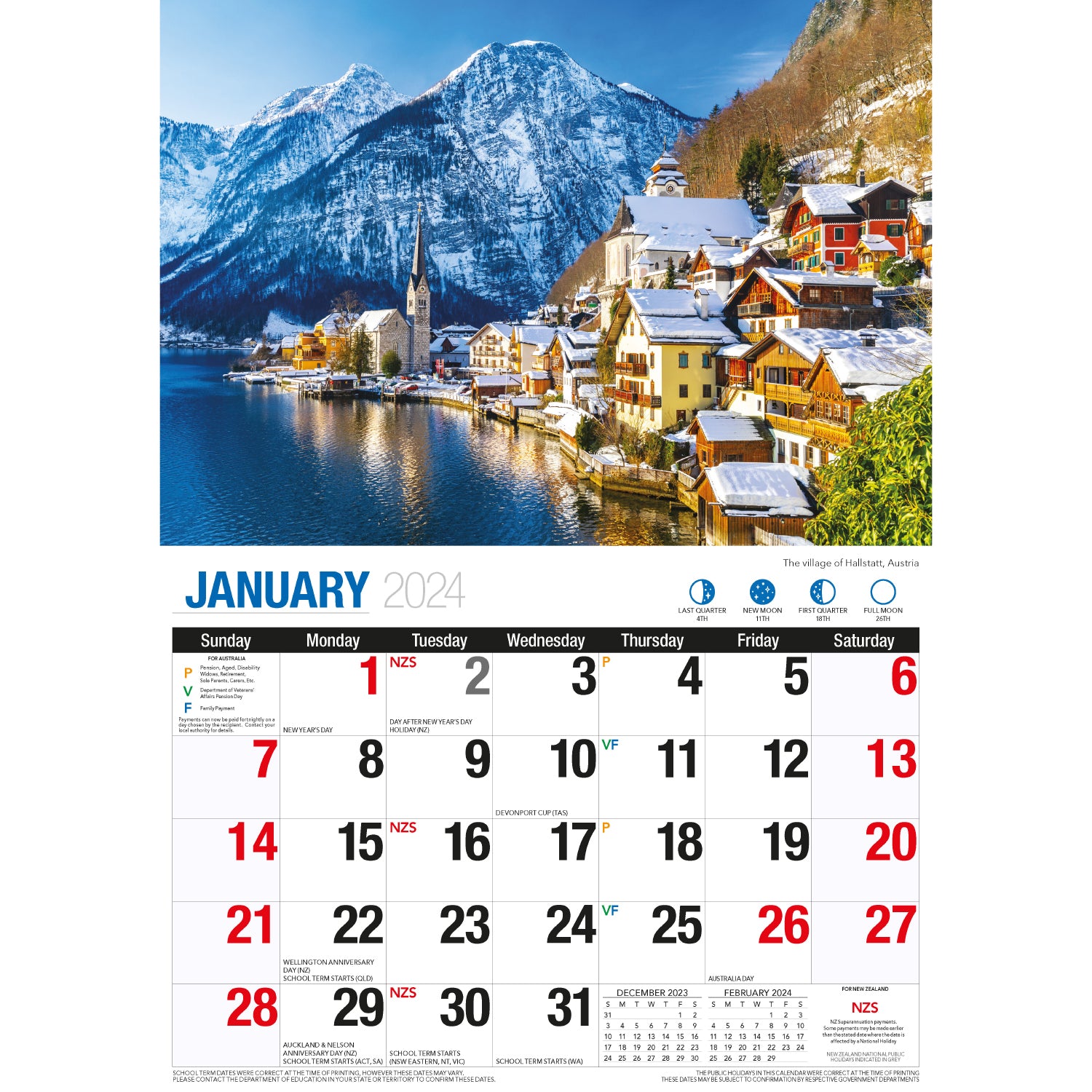 Destinations - 2024 Rectangle Wall Calendar 16 Months Planner Travel Photos Gift V474-614565