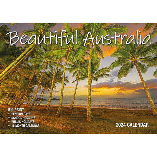 Beautiful Australia - 2024 Rectangle Wall Calendar 16 Months Scenic Landscapes V474-614566
