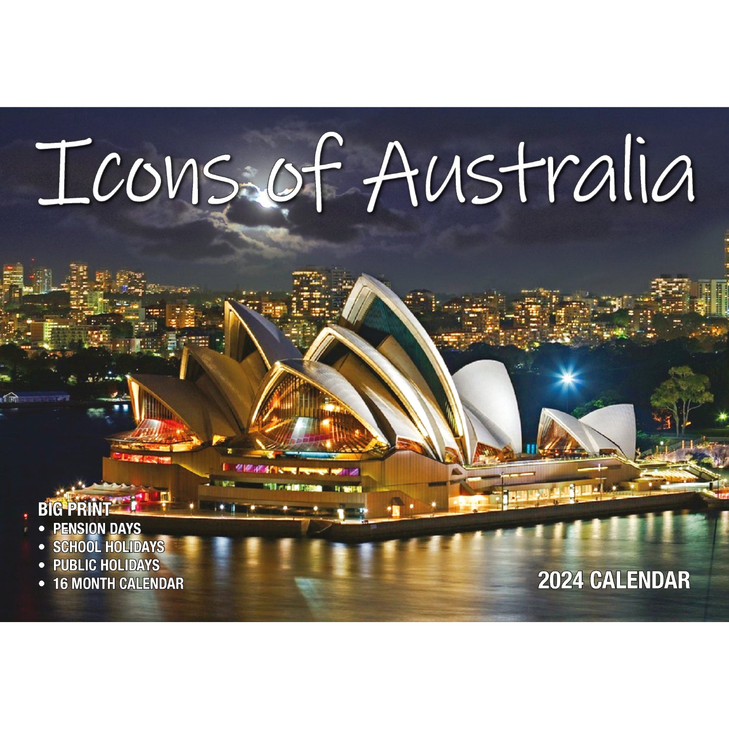 Icons of Australia - 2024 Rectangle Wall Calendar 16 Months Famous Landmarks V474-614567