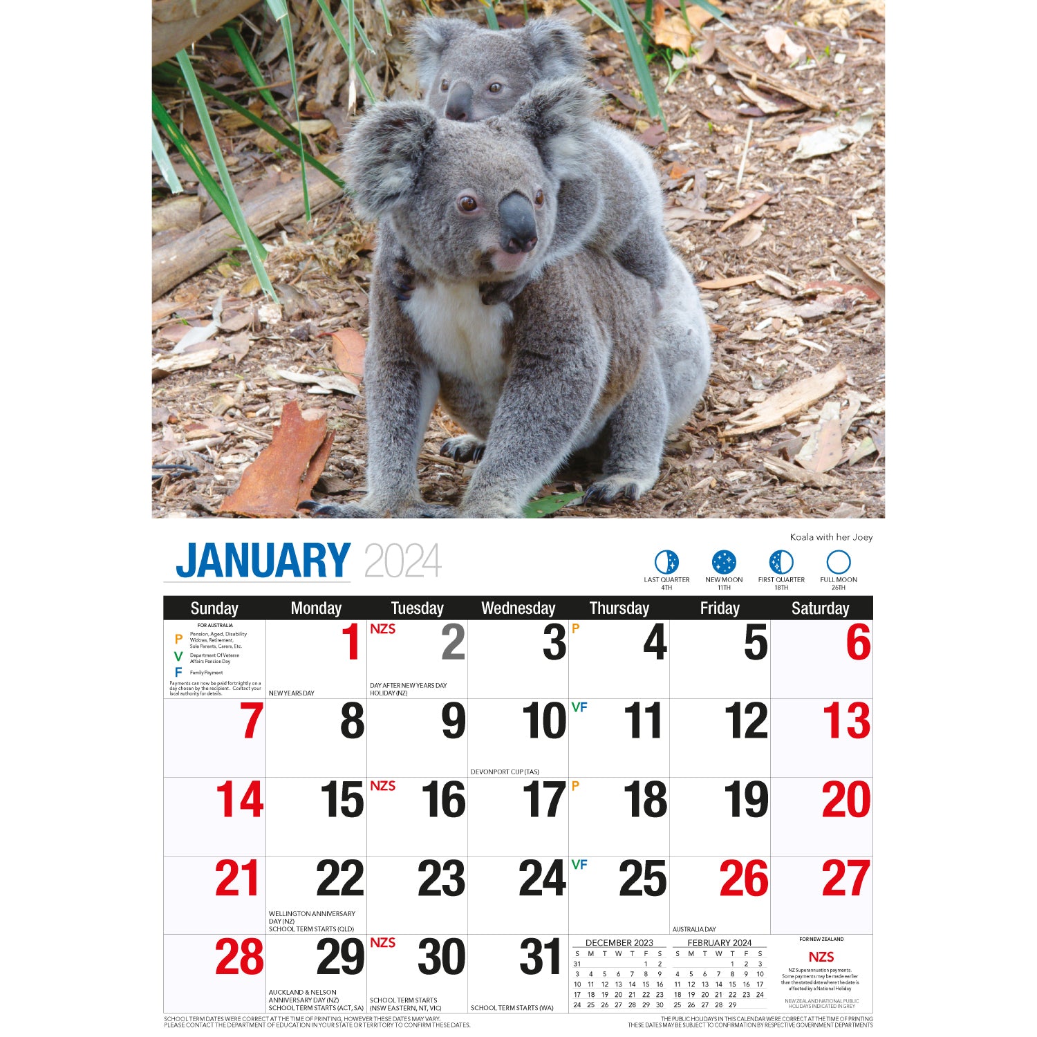 Icons of Australia - 2024 Rectangle Wall Calendar 16 Months Famous Landmarks V474-614567