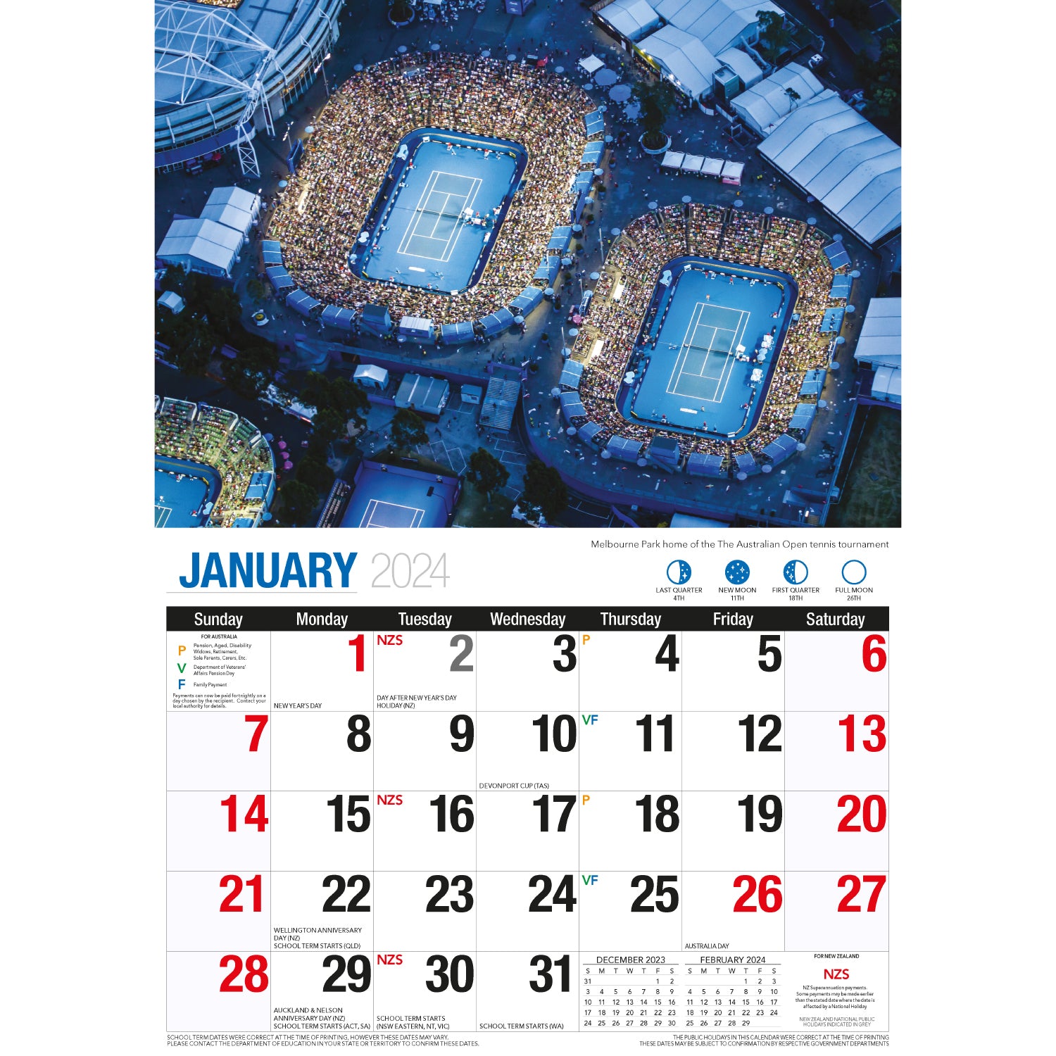 Melbourne - 2024 Rectangle Wall Calendar 16 Months Planner Cityscapes Landmarks V474-614572
