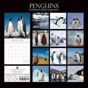 Penguins - 2024 Square Wall Calendar Pets Animals 16 Month New Year Gift Planner V474-615339