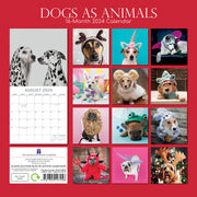Dogs as Animals 2024 Square Wall Calendar Pets Animals 16 Months Premium Planner V474-615352