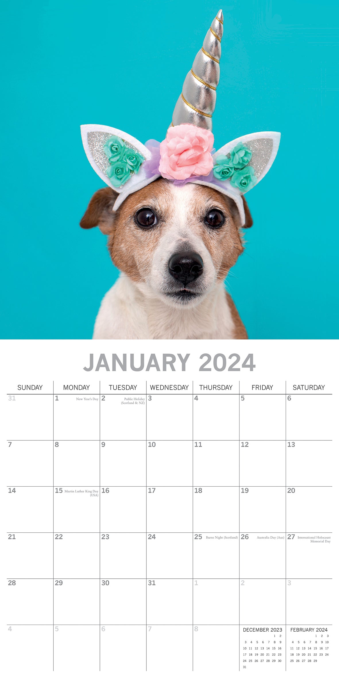 Dogs as Animals 2024 Square Wall Calendar Pets Animals 16 Months Premium Planner V474-615352