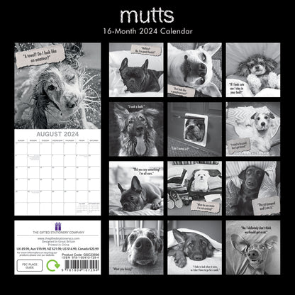 Mutts - 2024 Square Wall Calendar Pets Animals 16 Month Premium Planner New Year V474-615356