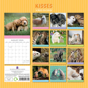 Kisses 2024 Square Wall Calendar Pets Animals 16 Months Premium Planner New Year V474-615359
