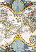 Antique Maps 2024 A5 Padded Cover Diary Premium Planner Book Xmas New Year Gift V474-617536