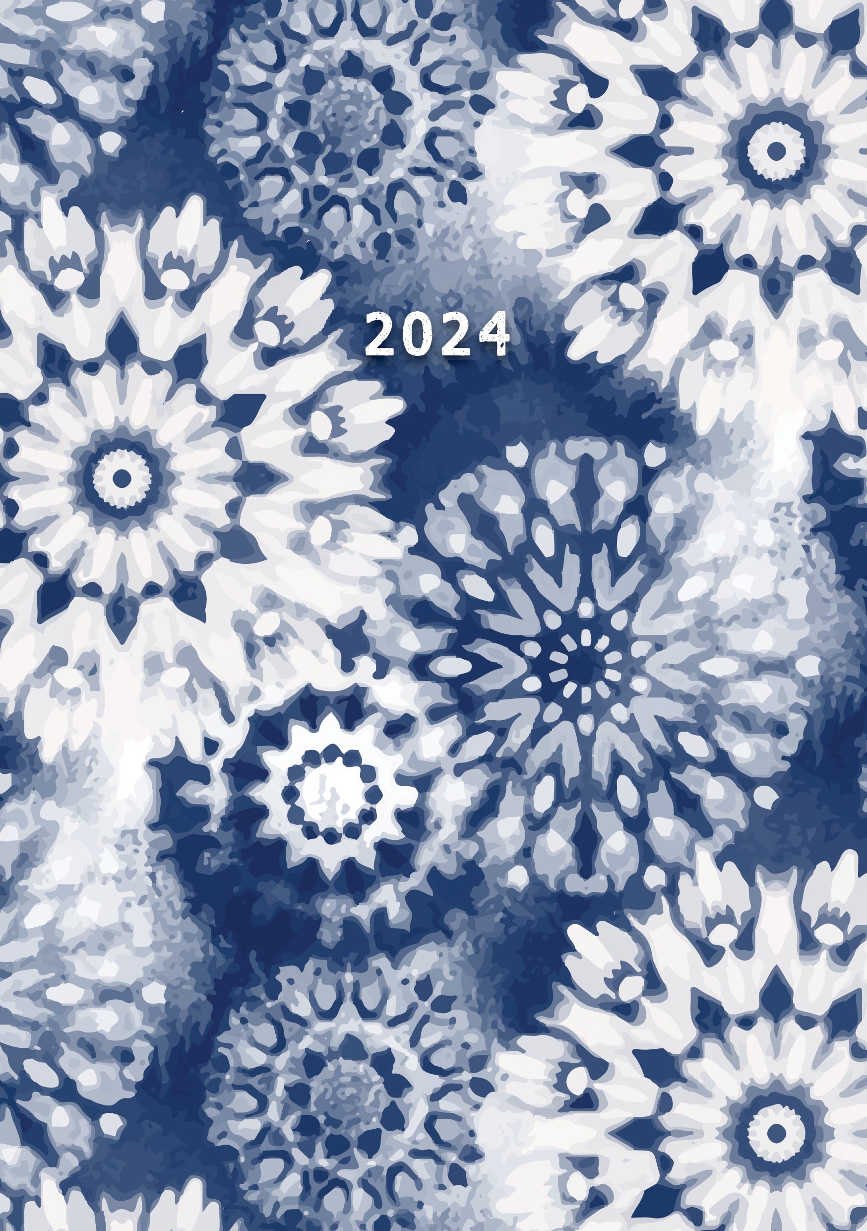 Tie-dye 2024 A5 Padded Cover Diary Premium Planner Book Christmas New Year Gift V474-617548