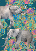 Elephant Elegance 2024 A5 Padded Cover Diary Premium Planner Book New Year Gift V474-617550