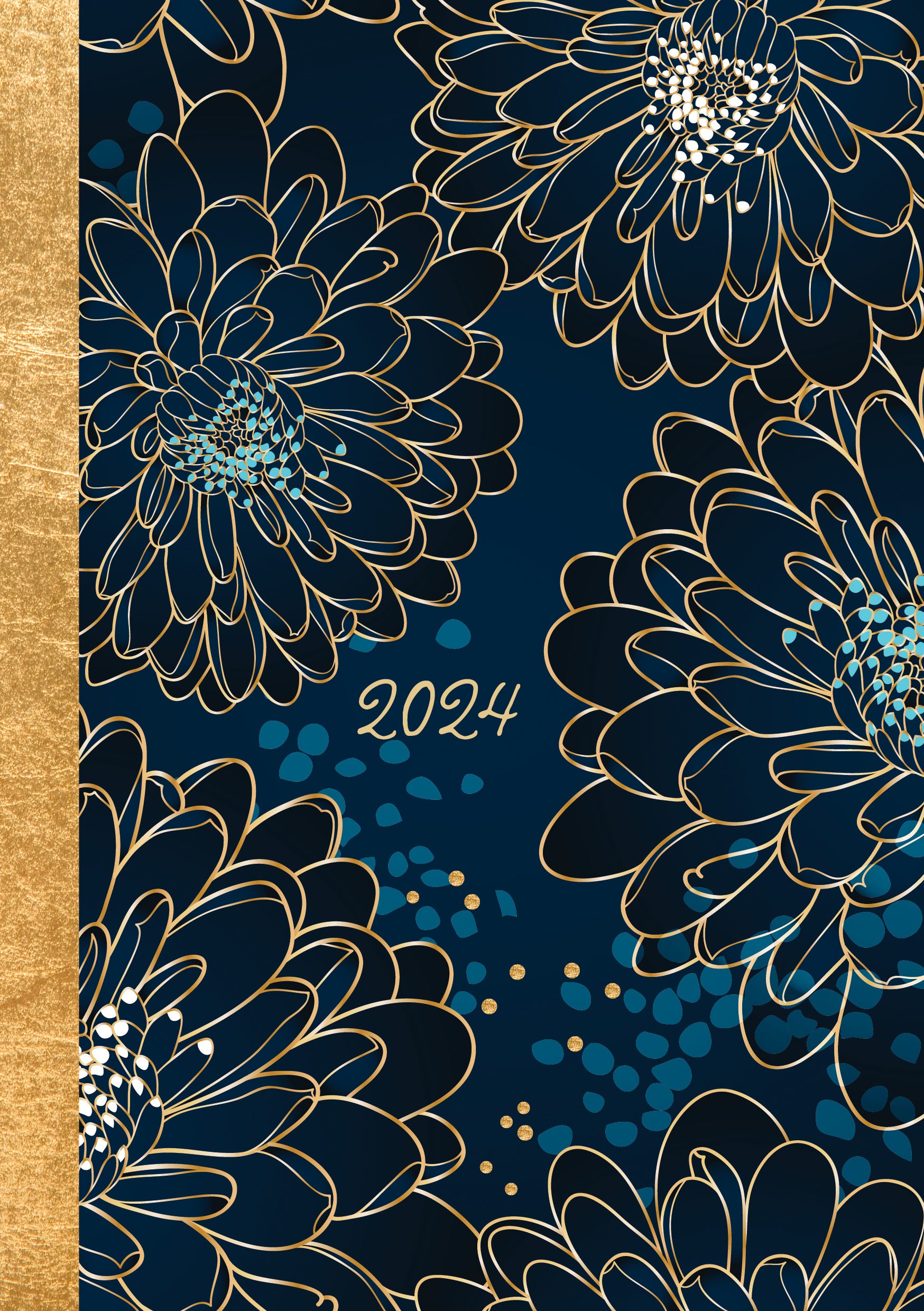 Dahlia - 2024 A5 Padded Cover Diary Premium Planner Book Christmas New Year Gift V474-617562