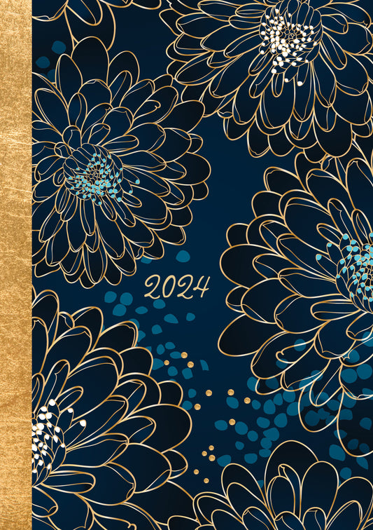 Dahlia - 2024 A5 Padded Cover Diary Premium Planner Book Christmas New Year Gift V474-617562