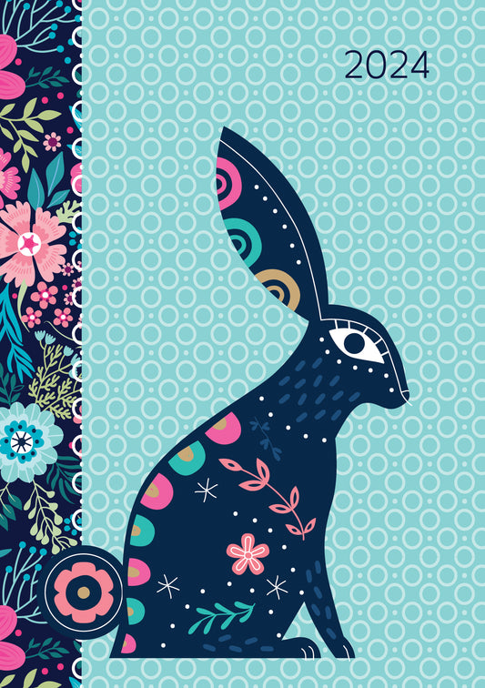 Hippity Hop - 2024 A5 Padded Cover Diary Premium Planner Book Xmas New Year Gift V474-617565