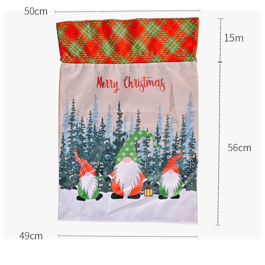 50x70cm Canvas Hessian Christmas Santa Sack Xmas Stocking Reindeer Kids Gift Bag, Cream - Faceless Santa (B) V474-624983