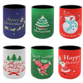 6x Christmas Stubby Stubbie Holders Beer Bottle Drink Can Cooler Santa Reindeer, D V474-626015